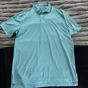 Peter Millar Aqua Patterned Polo Shirt